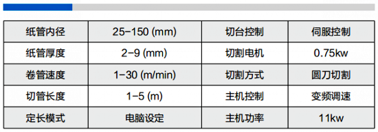 兩機頭數控紙管機150型參數